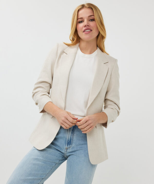 Esqualo blazer linen look sand - Afbeelding 4