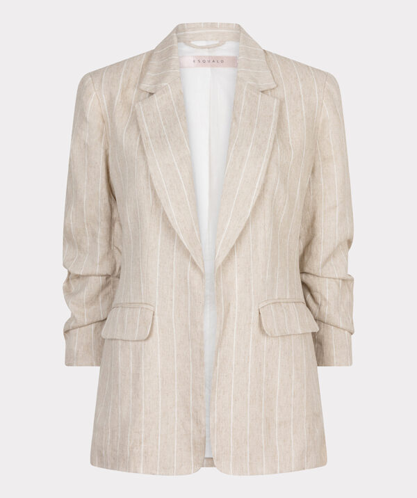Esqualo blazer linen stripe sand