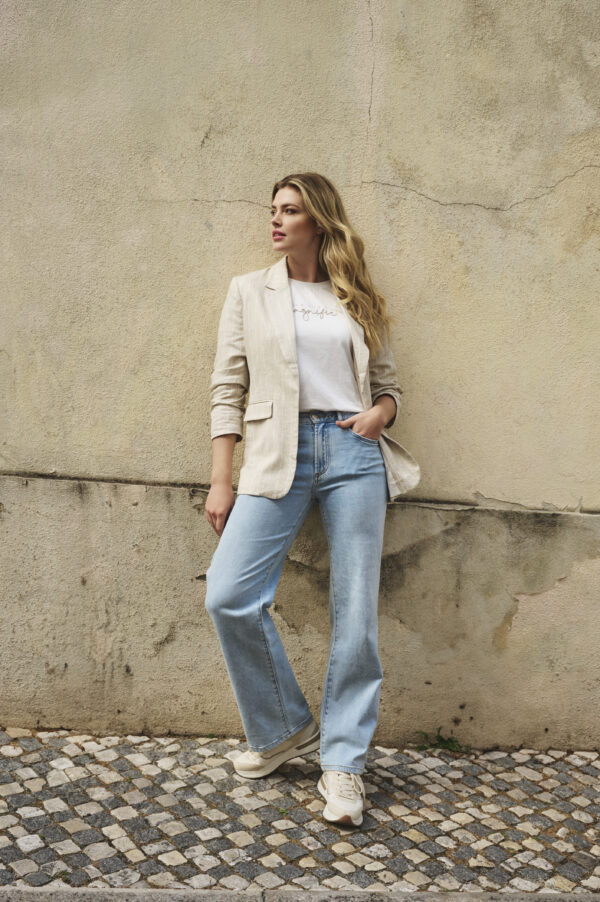 Esqualo blazer linen stripe sand - Afbeelding 5