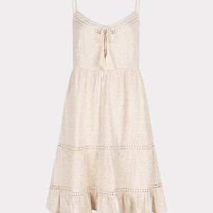 Esqualo dress embroidery linen light sand