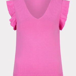 Esqualo top v-neck ruffle slve pink